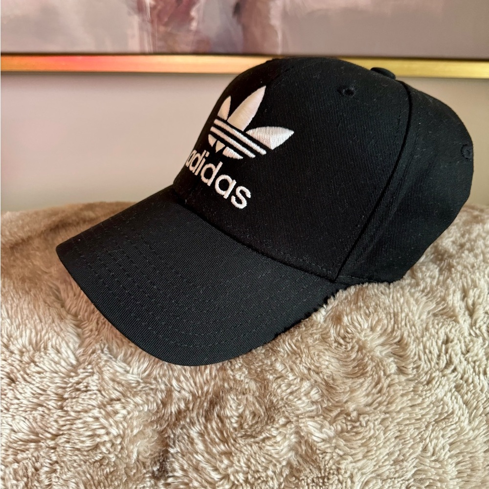 Adidas Black Snapback with White Trefoil Logo